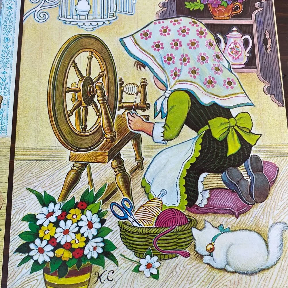 Two Vintage Lithograph Prints Teri-Tots Collection K. Chin 1973 Whimsical 12”x9”